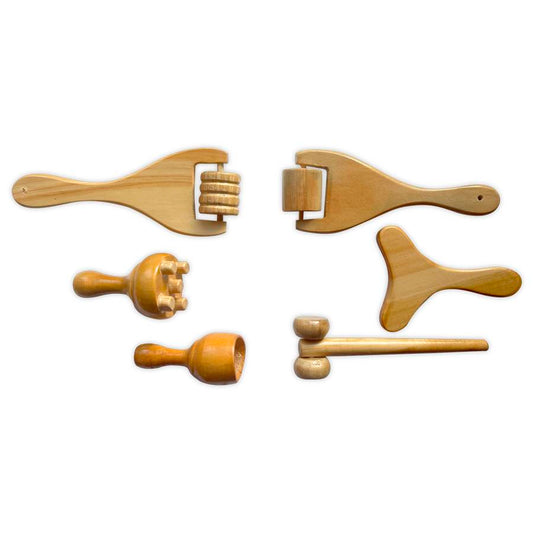 Kit Facial Mini De 6 Piezas Para Maderoterapia