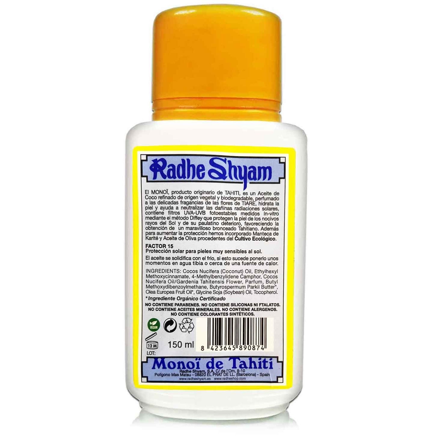 Aceite Bronceador Monoi Tahiti 150 ml. FP. 4