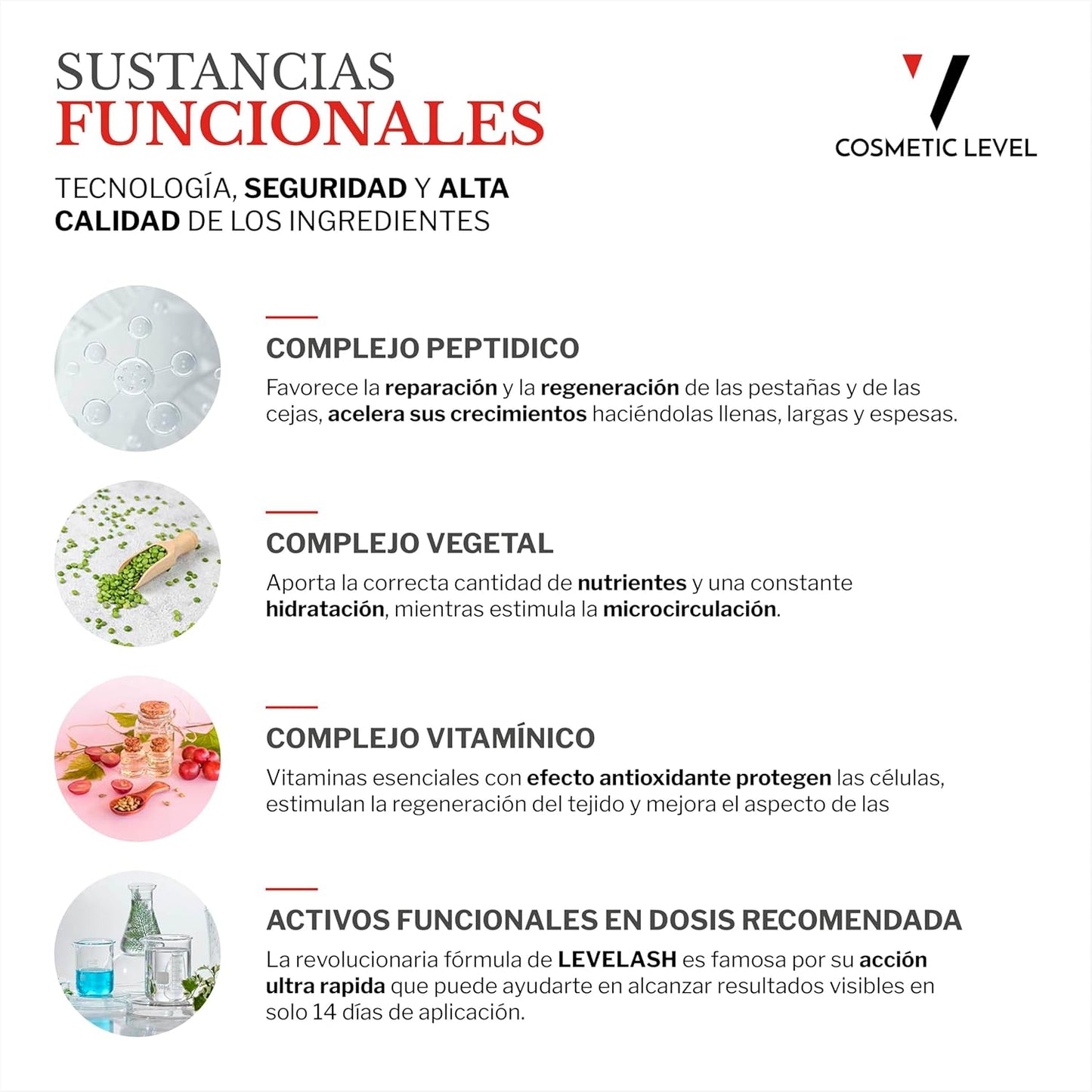 LEVEL LASH - Sérum Potenciador de Pestañas - Eyelash Enhancing